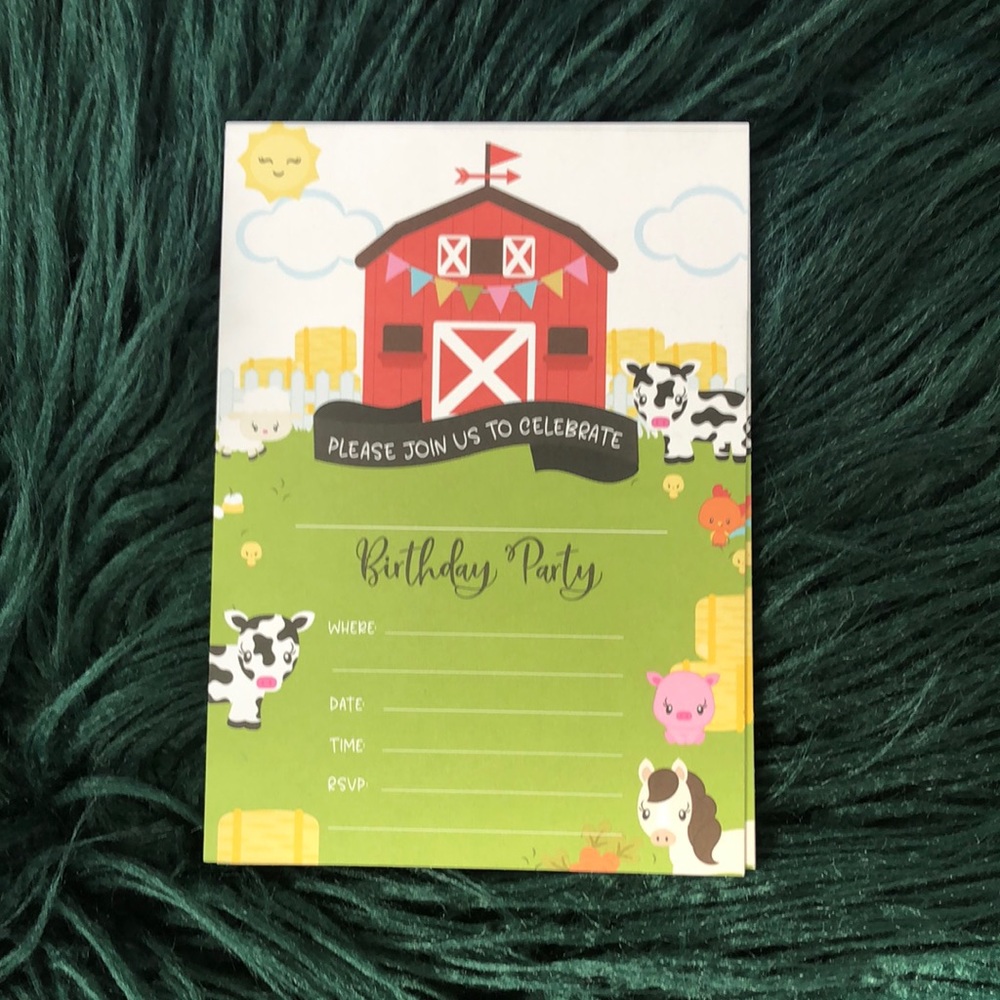 9 Barn Yard Birthday Invitations